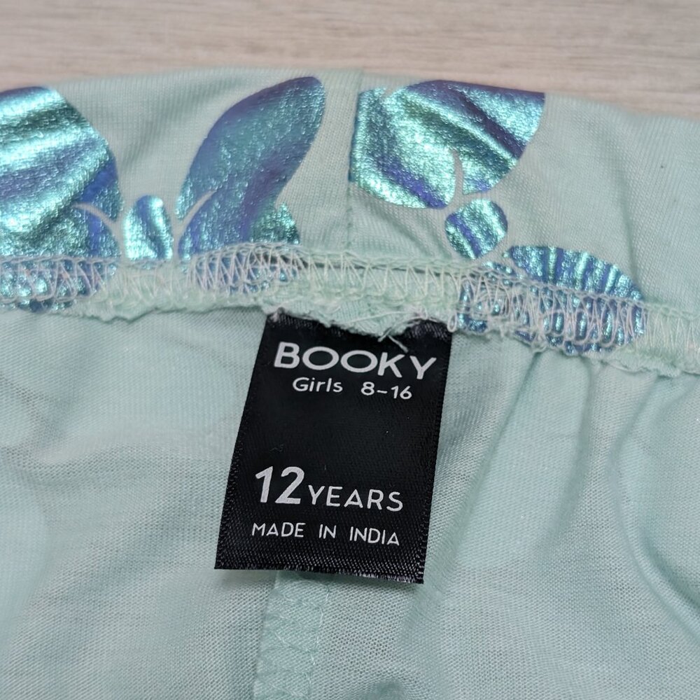 Booky Full length Soft Cotton leggings Skinny Fit Light blue bow stretchy NWOT - Picture 4 of 5